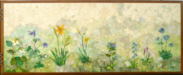 庭の花（屏風）